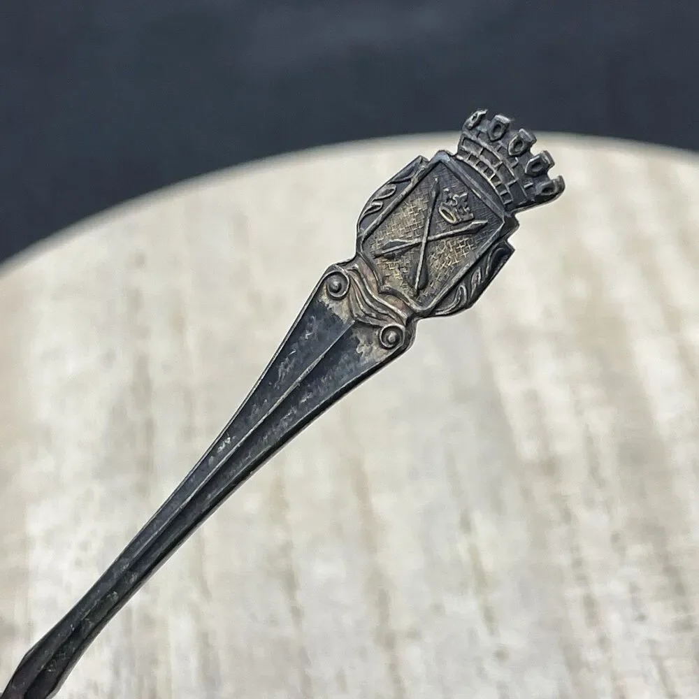 VTG ATQ EX. PRNS. Sweden Silver Plate Collector Souvenir Spoon Patina Tarnished